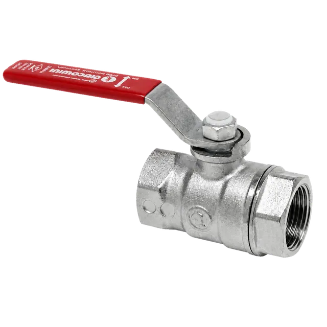 Кран шаровой латунь хром R250D ВР рычаг красный Giacomini