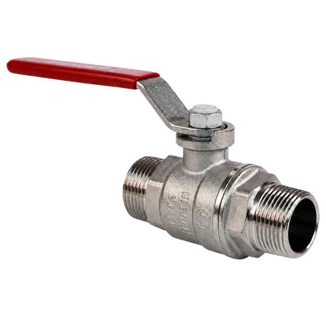 Кран шаровой латунь хром R253DL НР рычаг красный Giacomini